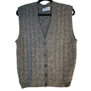 Alfred Dunner Button Front Sweater Vest Women’s Size XL Wool Brown Beige